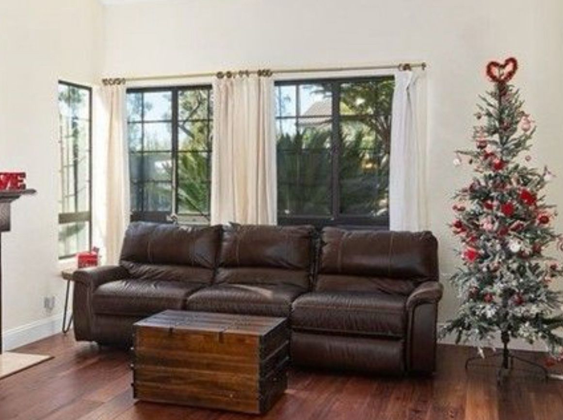 La Z Boy Reclining Couch Brown Leather