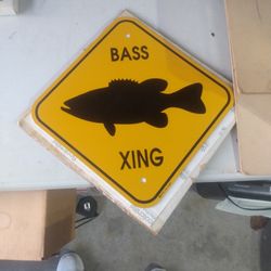 Metal Bass Crossing Sign