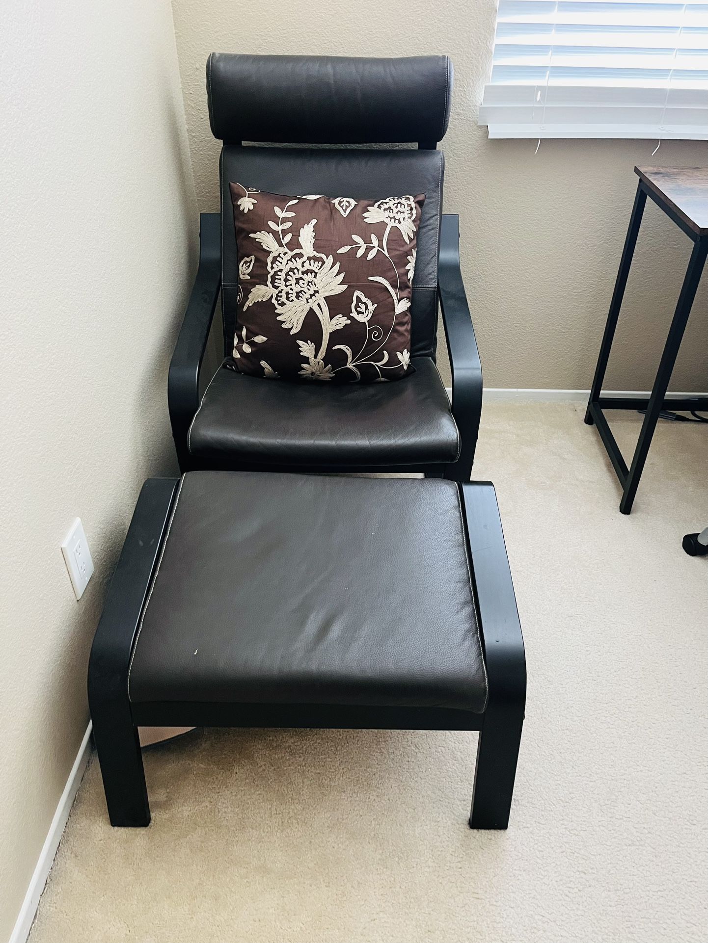 Chair and foot stool with cushion