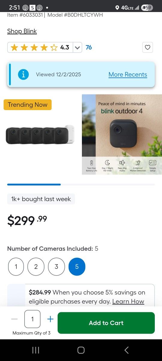 Blink Outdoor For Camera Package With Module