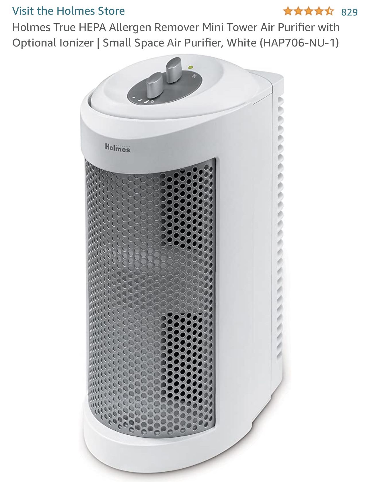 Holmes True HEPA Allergen Remover Mini Tower