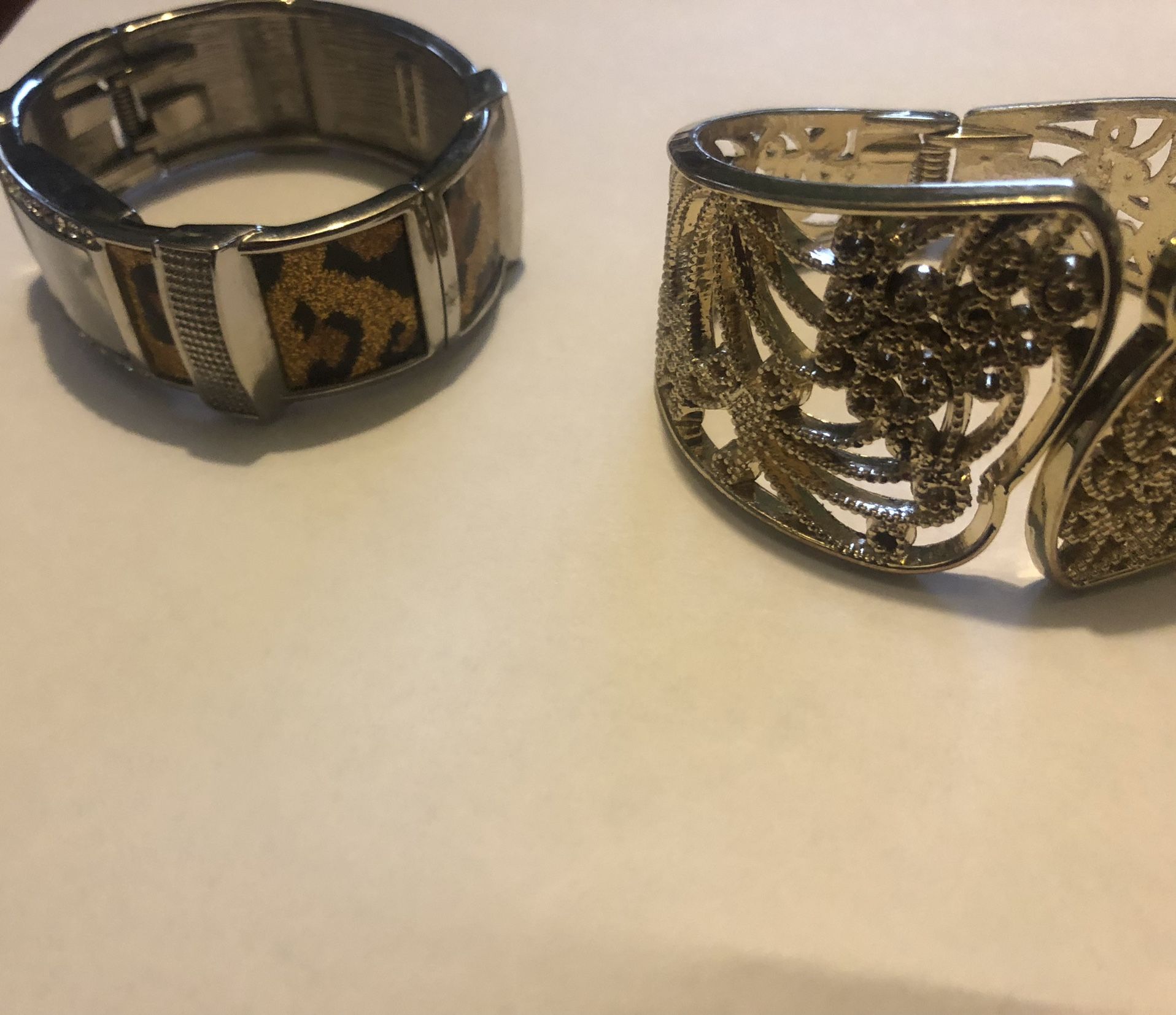 Gold Tone Hinged Bracelet And Watch Excellent Condition