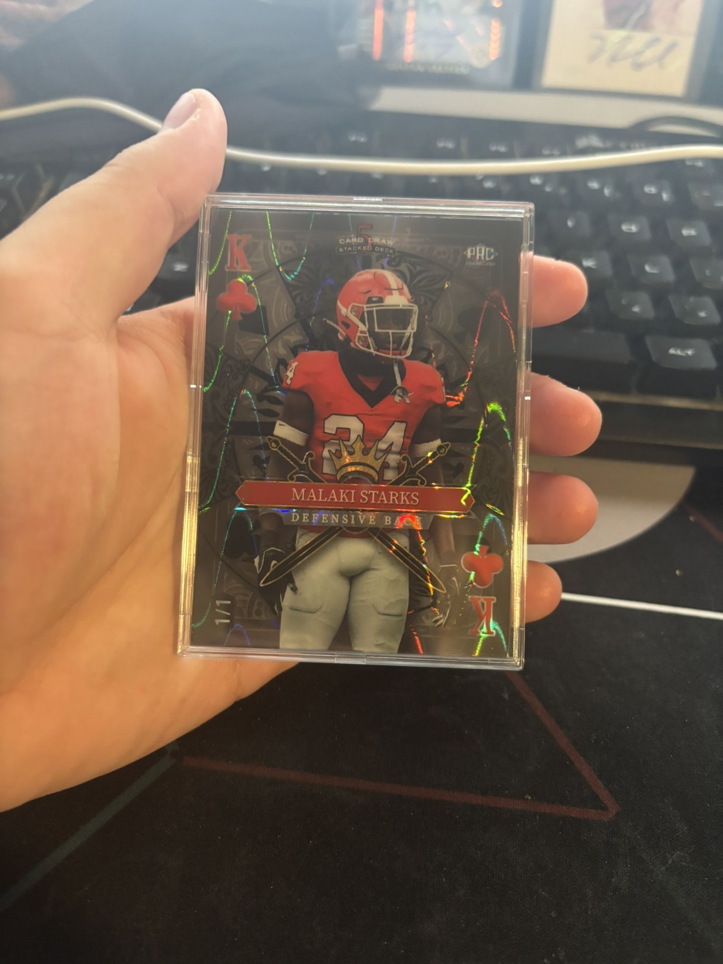 1/1 Malaki Starks 2024 Wild Card 5 Card Draw Stacked Deck