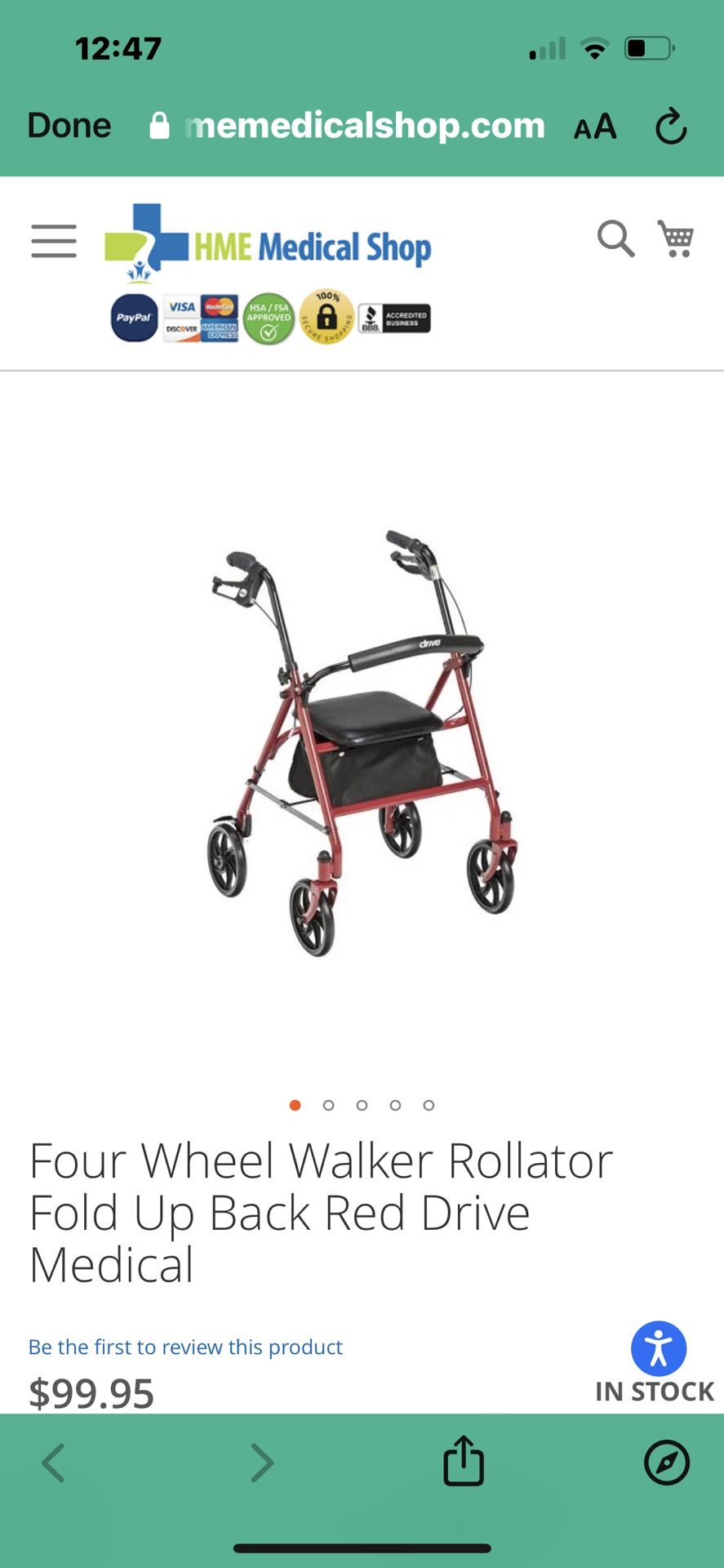 Walker With Wheels Seat In Storage Compartment