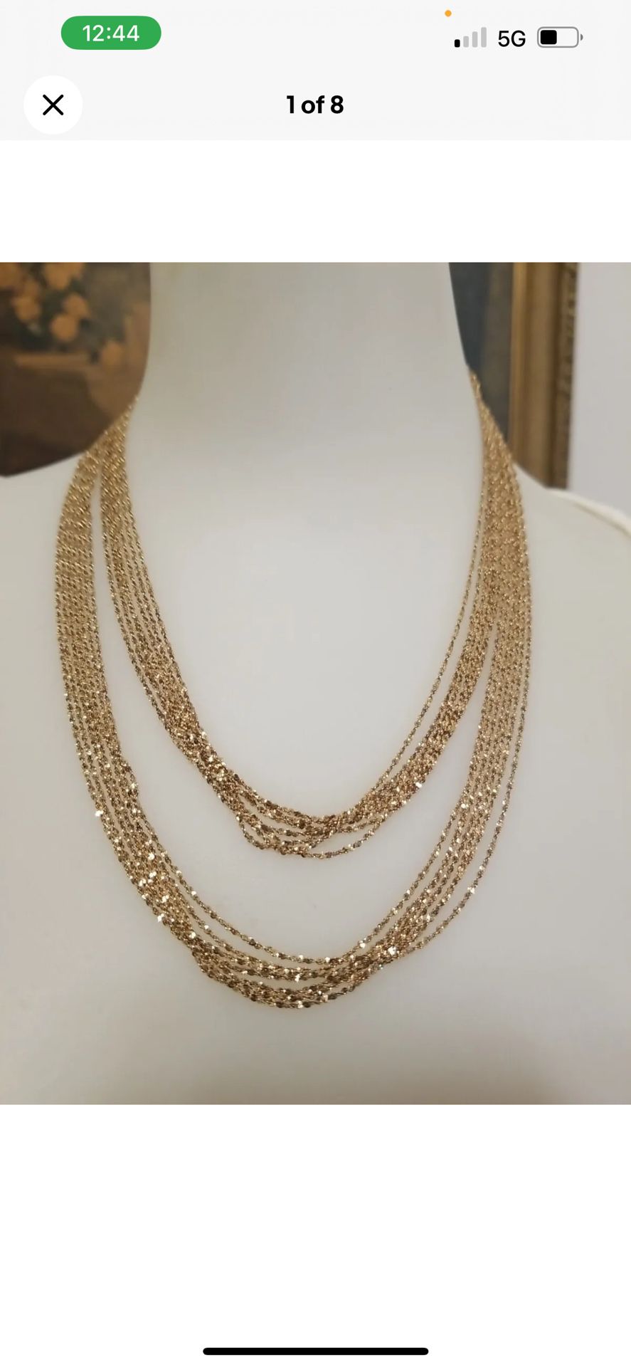 BELLEZA LONG KA1772 ITALY 14KT GE GOLD TONE MULTI CHAIN (7) NECKLACE