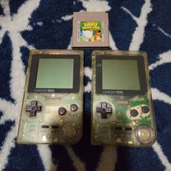 2 Nintendo Gameboy Pocket-Clear With Kirby's Dream Land Game