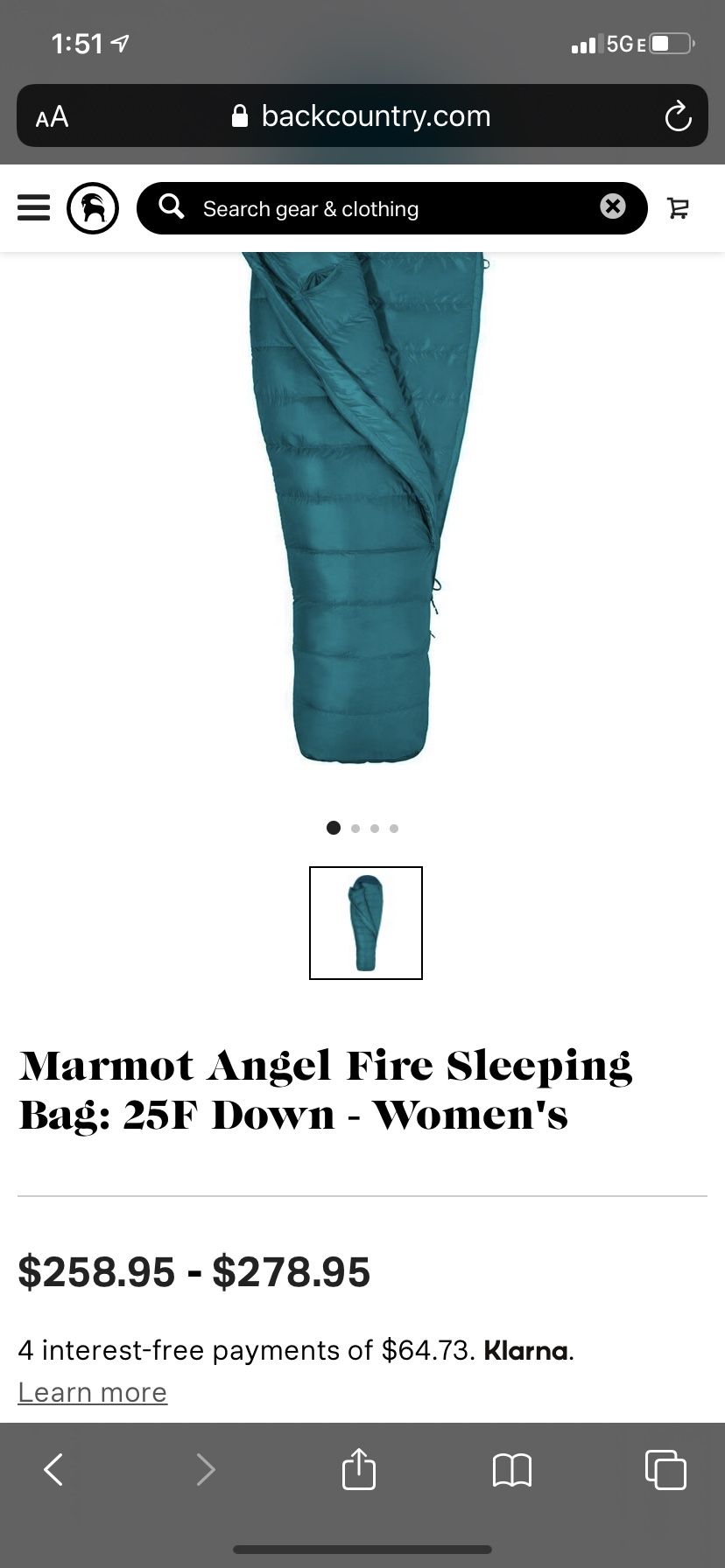 Marmot Angel Fire Sleeping Bag