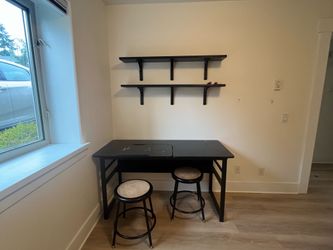 Book shelves - wall mounted, black, two total