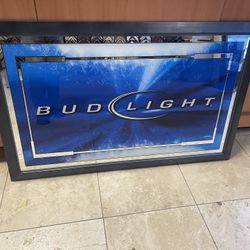 Bud Light Blue Mirror Framed Ready To Hang