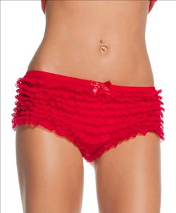 Leg Avenue,Ruffle Short, Red, Black And White One Size