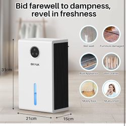 Dehumidifier, 95 oz dehumidifiers for home,1000 sq. ft Dehumidifiers for Bedroom with 7 Colors LED Light, Ultra Quiet & Auto Shut off dehumidifiers fo