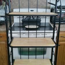 Black Metal shelf unit! Removable wood shelves! 