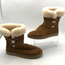 UGG Koolaburra 'Sulana' Brown Suede Shearling Sheepskin Boots - Size 7
