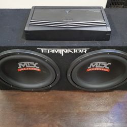 Dual 12s Subwoofer And Kenwood 2000w Amp