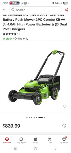 Greenworks 48V 21" Cordless Push Lawn Mower