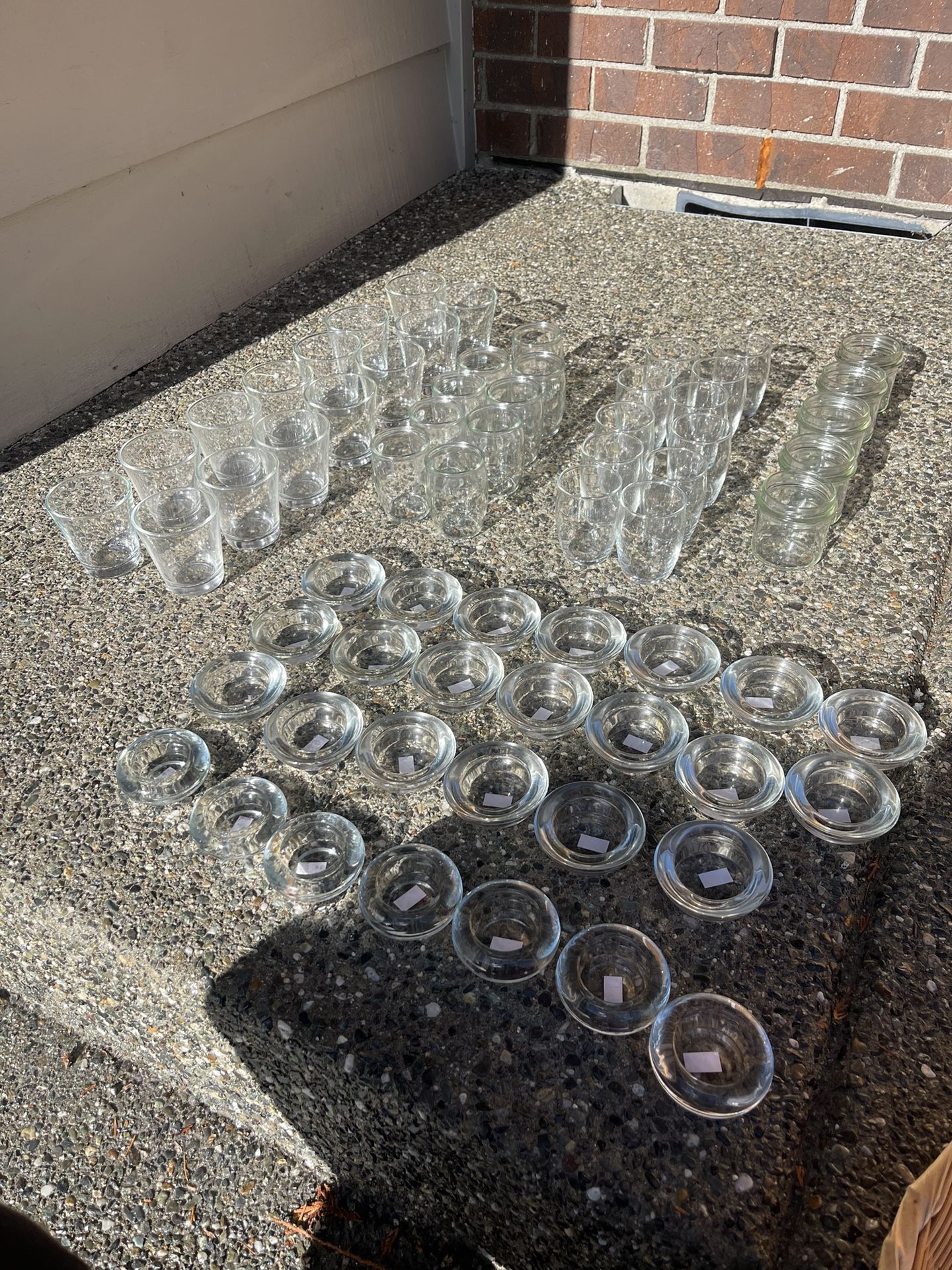 Lot Of 66 Clear Glass Candleholders, Votives