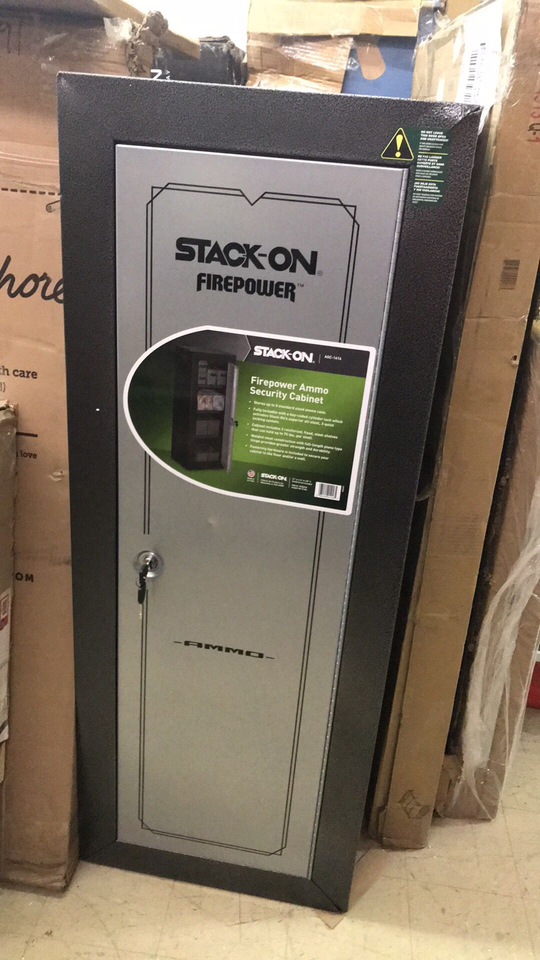 Brand new stack on security cabinet