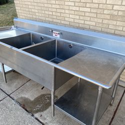 Stainless Steel 2 Compartment Sink Heavy Gauge 