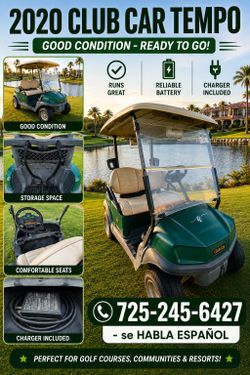 2020 CLUB CAR TEMPO CLUB CAR * 2020 CLUB CAR TEMPO FOR SELL* * I HAVE 2 AVAILABLE * * It has a quality aluminum frame, and feels very well built a