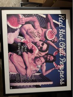 Red Hot Chili Peppers autographed frame