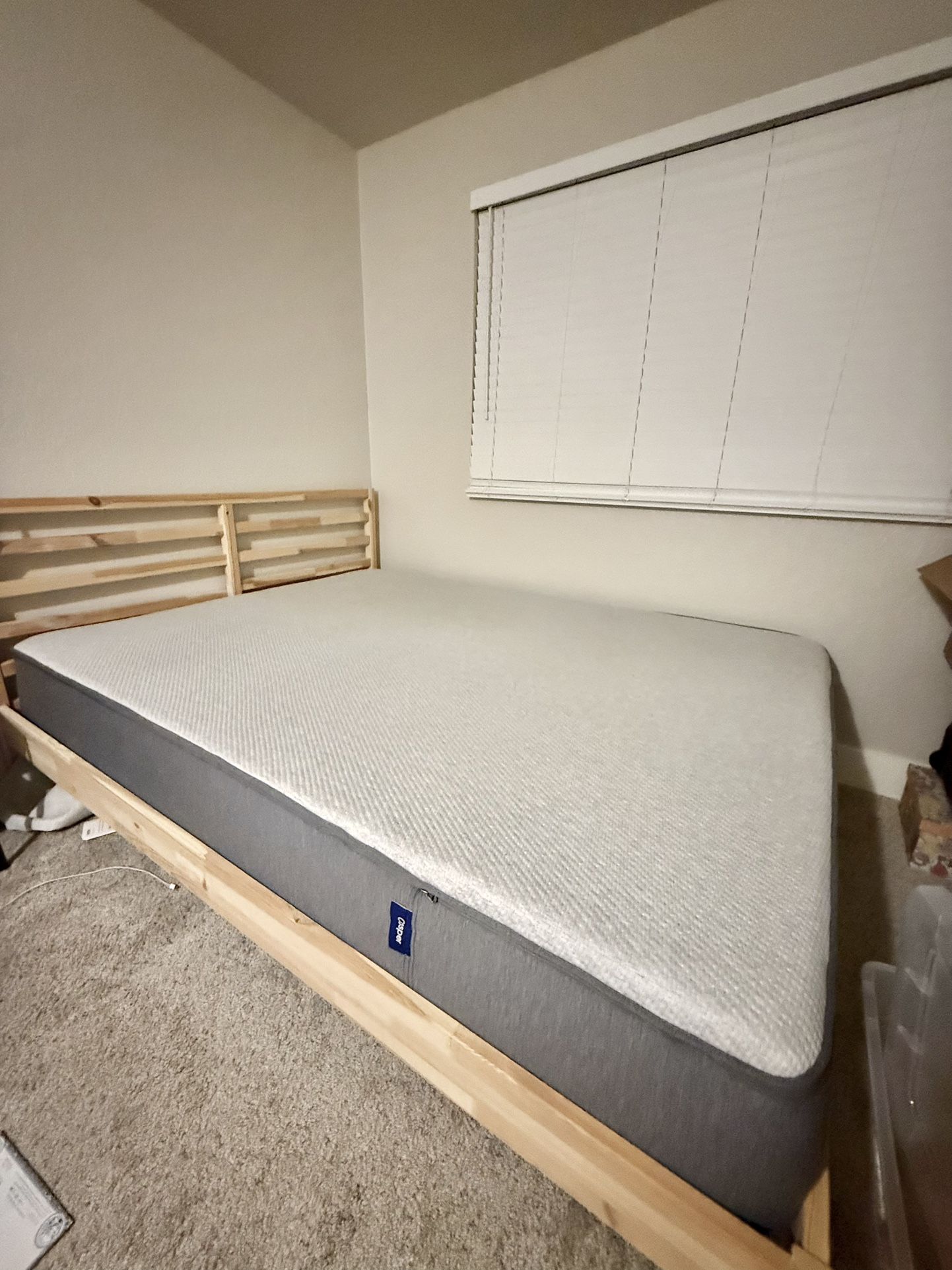 (Barely Used) Queen Casper Mattress And Bed Frame