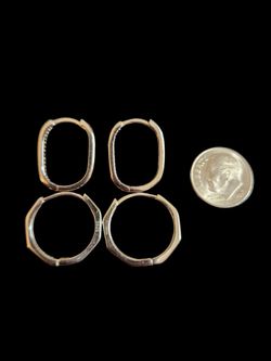 .925 Silver Hoops ( 2 Pairs )