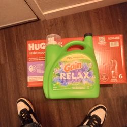 Gain Laundry Soap And  Huggies Size 6