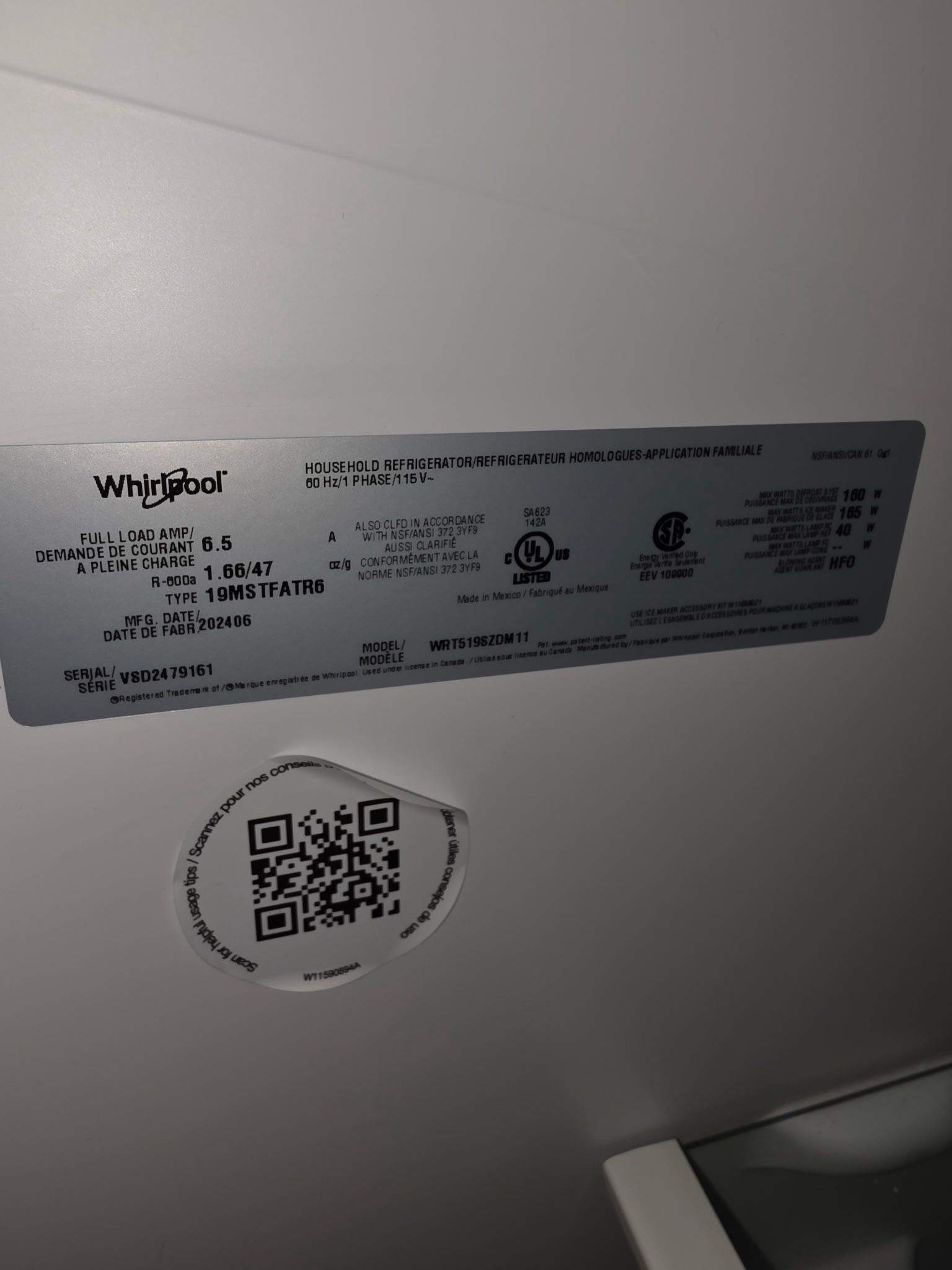 Refrigerator Whirlpool