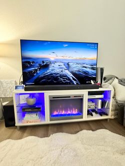 TV Stand w/ Electric Fireplace (price is negotiable)