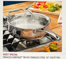 Princess Heritage Tri-Ply Stainless Steel 10" Sauté Pan