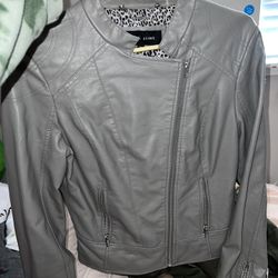 Grey Leather Jacket