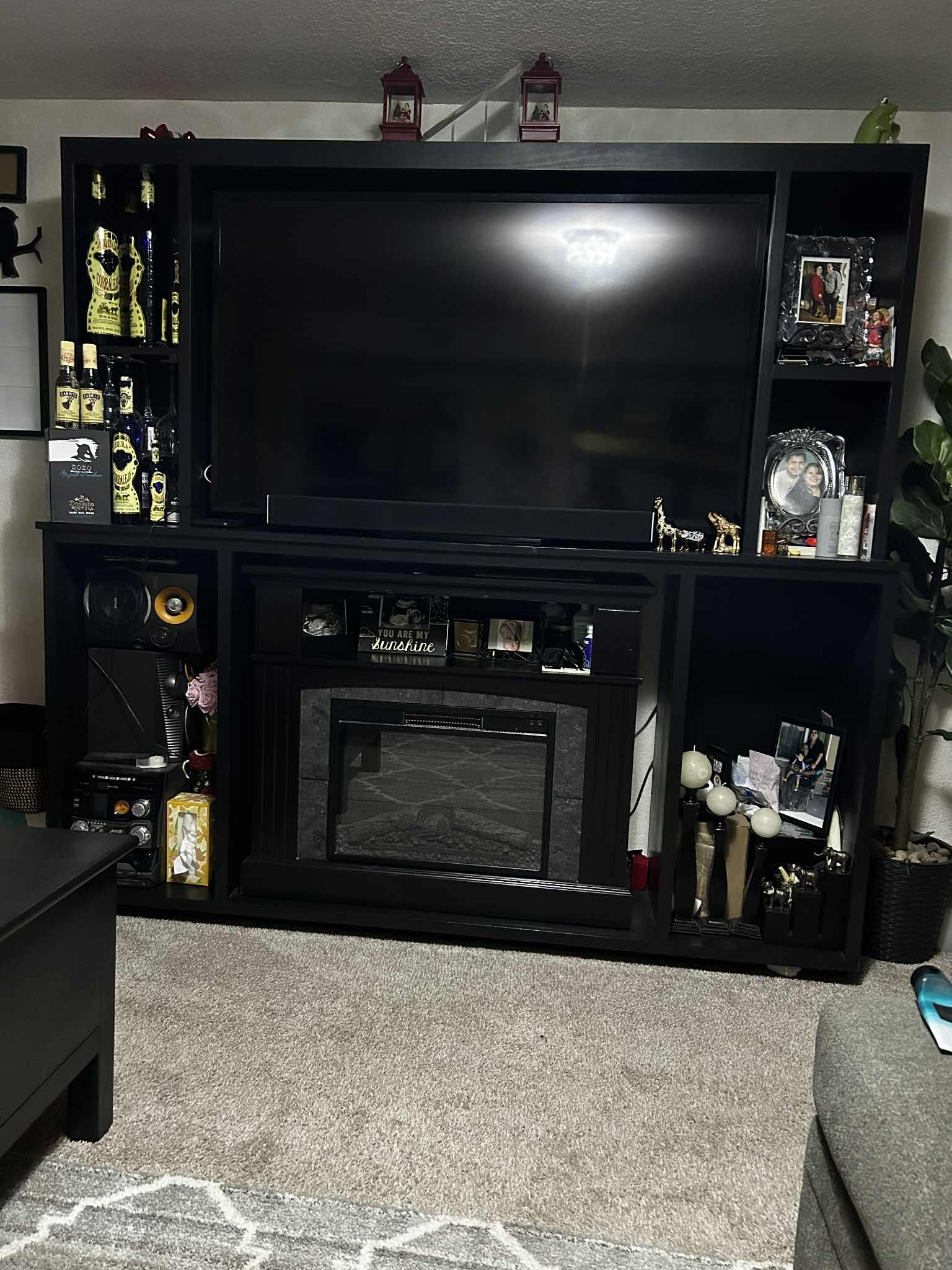 Custom TV Stand & Electric Fireplace 