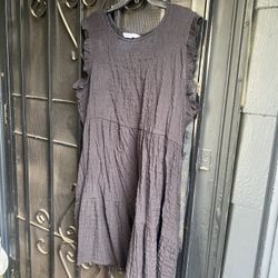 Black Ruffles Dress With Pockets XL