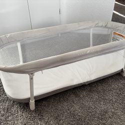 Snuggle Nest™ Portable Bassinet-Charcoal Tweed Co-Sleeper