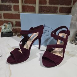 Prada Granato Suede Platform Sandals