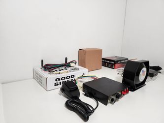 400W Police Fire Siren Horn PA Speaker, 200W Police Emergency Siren Microphone & 18 LED Strobe Lights Bar