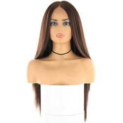 Light Yaki Straight Center Part Lace Front Wig