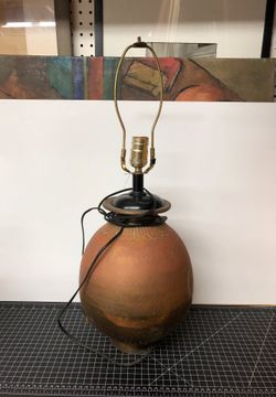 Large vintage copper base lamp 2’