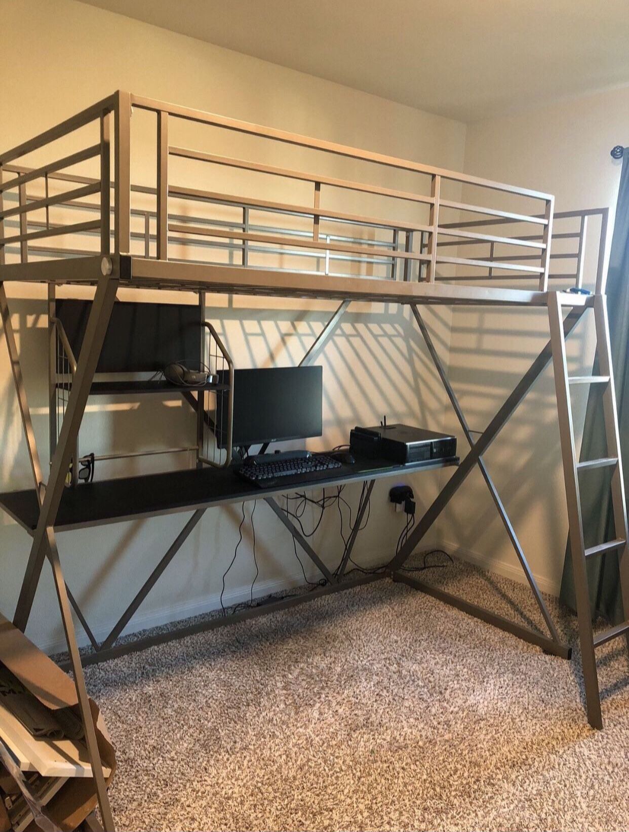 Parkerville Furniture Line Twin Z Loft Bed in Pewter