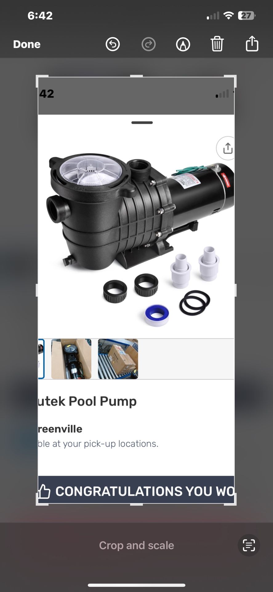Pool Pump Have 7 $100 Each