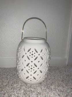 White candle holder $3