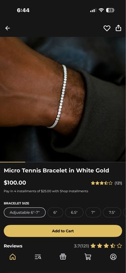 gld micro tennis adjustable 6-7 inches braclet