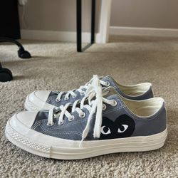 Size 9 Grey and Black CDG Converse 