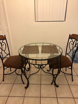 Glass top kitchen table