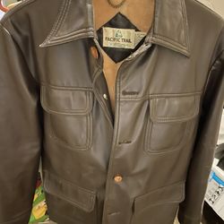 Vintage Faux Leather Jacket Medium Men Size