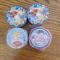 Mary Engelbreit Pooch & Sweetheart Round Decorative Box (FOUR AVAILABLE)