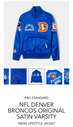 PRO STANDARD NFL DENVER BRONCOS ORIGINAL SATIN VARSITY MENS LIFESTYLE JACKET