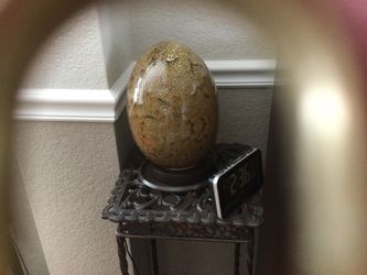 Heavy Ceramic Egg Shaped Artwork. Add This To Your Decor  Or Stand Alone With Your Other Accent Pieces. 