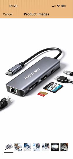 USBC Docking Station 8 in 1 USB C to hdmi gigabit ethernet Adapter 1Gbps Ethernet Hub 100W Power Delivery 3*USB 3.0 Ports SD/TF Card Reader Ethernet U