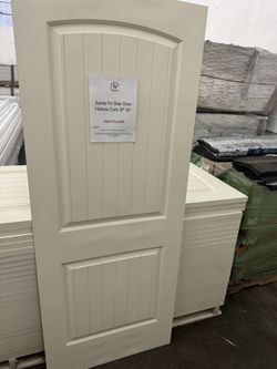 JELD-WEN Santa Fe 2-panel Round Top Plank Smooth Hollow Core Primed (PUERTAS)